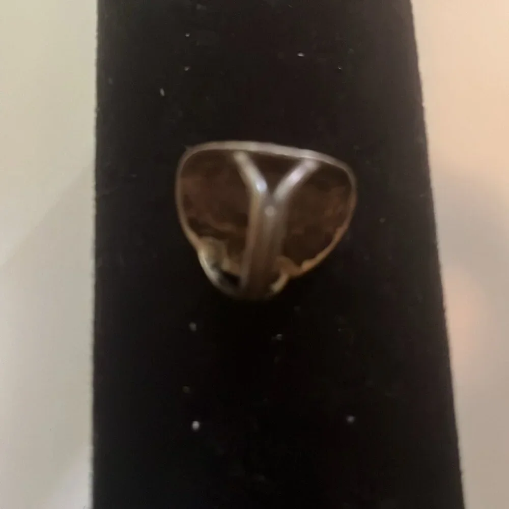 💍✨ Vintage Costume Silver Ring with Turquoise Stone & Sunburst Design ✨💍